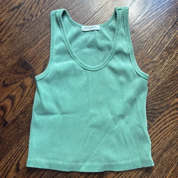 Perfect white T-shirt brand Mint Green Tank Top - Picture 2 of 4